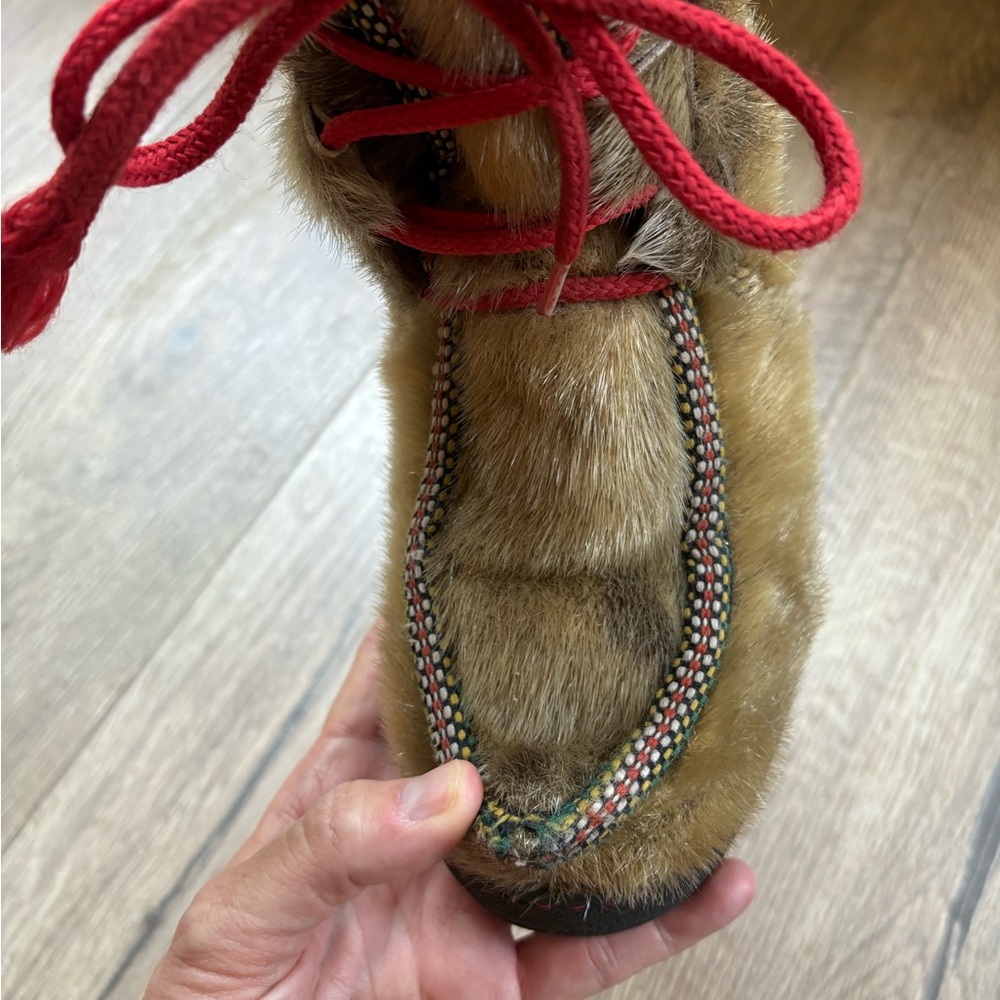 Norwegian Sámi Topaz Seal Fur Winter Boots Size 36 (US 5.5) Scandinavian Folk - Picture 12 of 16